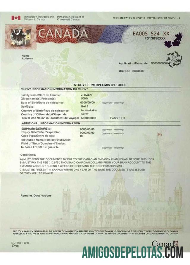 Permissão de estudo no Canadá baixar para verificação